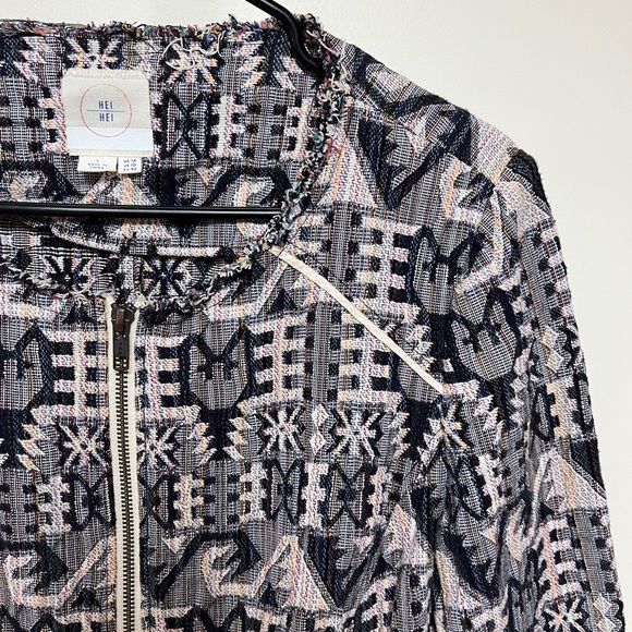 Hei Hei Pattern Zip Blazer / Jacket Anthro - Picture 1 of 9